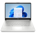 Laptop HP 14-DQ6101dx 14" Intel Celeron N150 4GB RAM 128GB UFS W11S Home Plateado Teclado Inglés