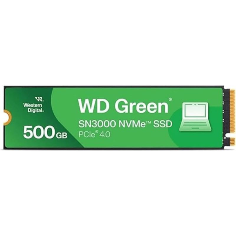 Unidad SSD M.2 2280 500GB Western Digital Green SN3000 NVMe PCIe Gen4 x4 5000 MB/s