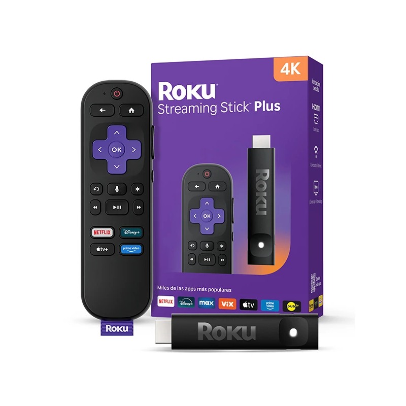 Dispositivo Roku Streaming Stick Plus 3830S2 4K HDR Wi-Fi control por voz