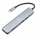 Hub Unno Tekno 7 Puertos HB1107GY USB-C Gris