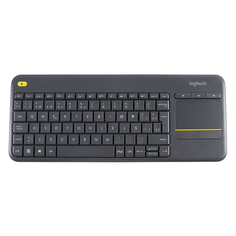 Teclado Inalámbrico Logitech Touchpad K400-PLUS USB Negro Español