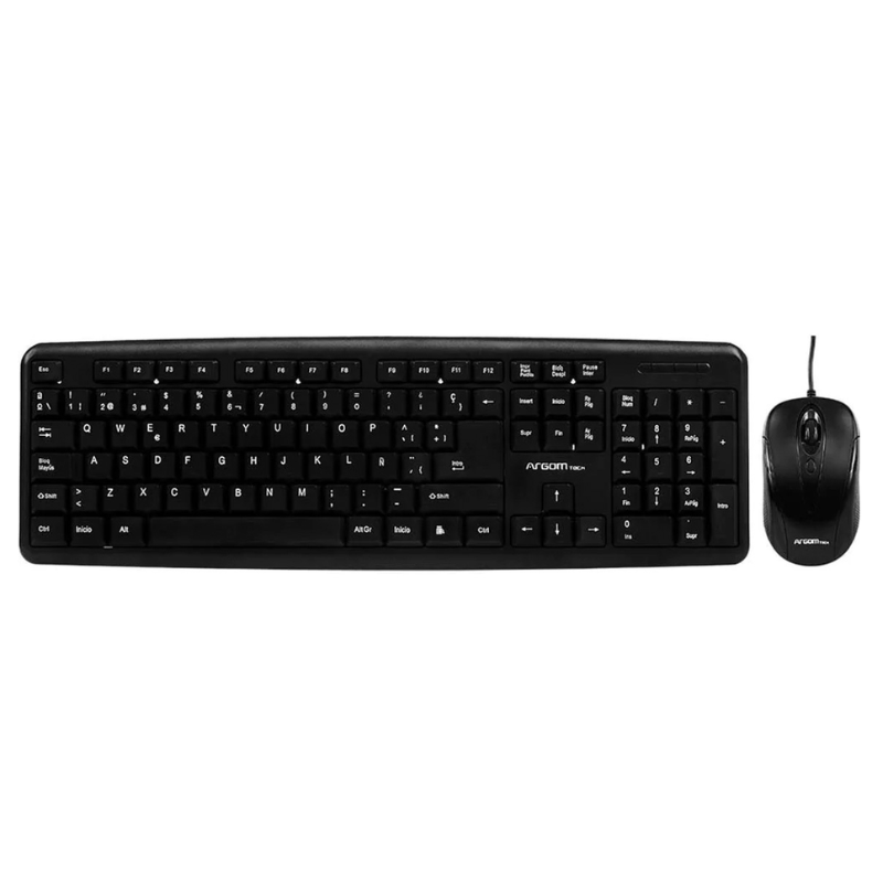Teclado y Mouse Alámbrico Argom Classic Negro Español